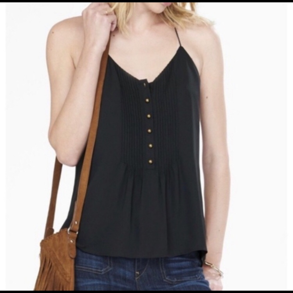 3/$18 Black Express Tank Top with buttons